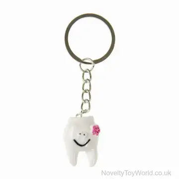 Solid PVC Tooth Keyring (2.5cm)