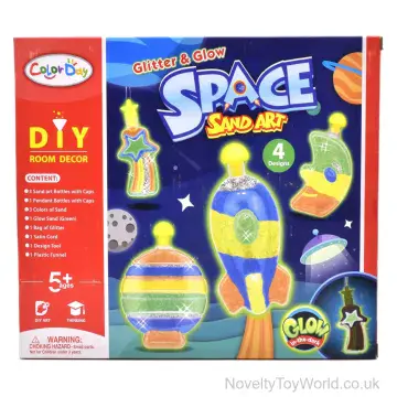 Space Coloured Glow Sand Art Kit For Kids - 12 Pieces