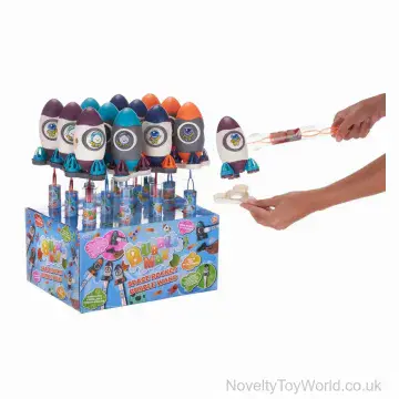 Space Rocket 2 in 1 Bubble Wand - 4 Assorted Colours