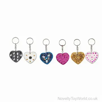Sparkle Girls Heart Shaped Keyring - 12 Assorted