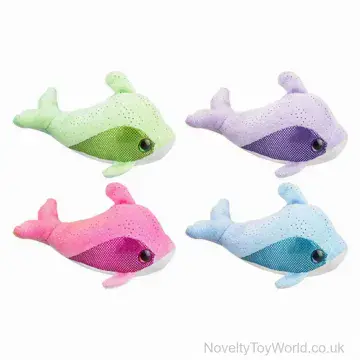 Sparkly Dolphin Bag Clip Soft Toy (15cm)