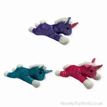 Sparkly Lying Soft Unicorn Plush Toy - 3 Assorted (25cm)