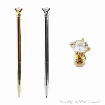 Sparkly Novelty Diamond Topped Metal Pen - Assorted