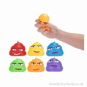 Splat Emoji Poo Ball - Joke Toy Sticky Ball 6 Assorted