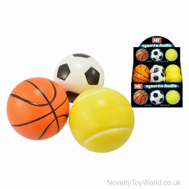 Wholesale Sports Ball Assortment PU Foam (10cm) | Bulk Novelties