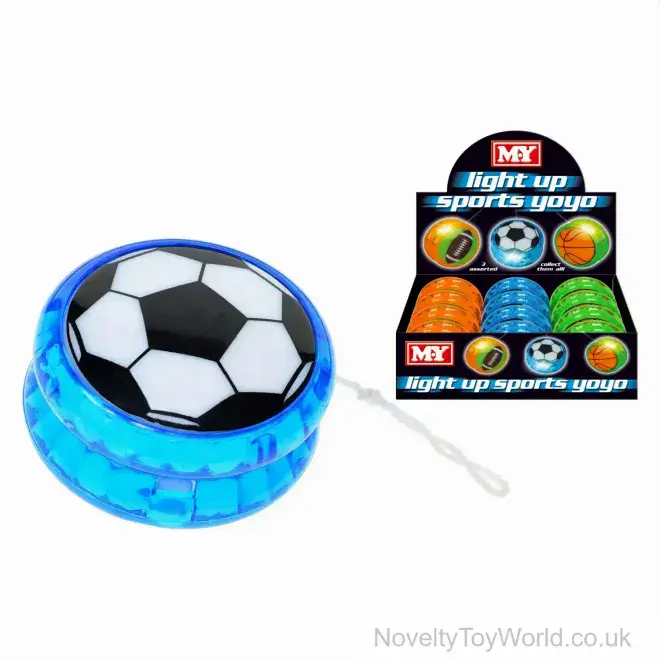 Sports Theme Light Up Yo-Yo - 3 Assorted (5.5cm) | Pocket Money Wholesale