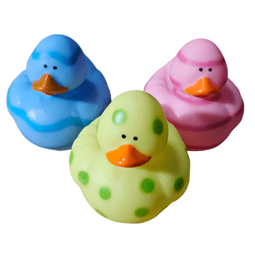 Spots & Stripes Colour Pattern Rubber Ducks (5cm)