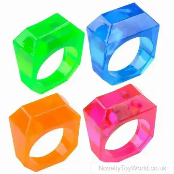 Square Coloured Novelty Rings - Wholesale Novelty Rings