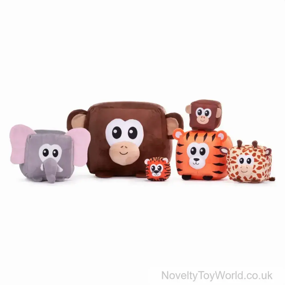 Square Cute Jungle Animal Soft Plush Toy Assorted (35cm) Wholesale  Jungle Toys