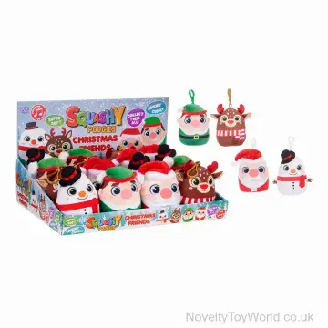 Squashy Memory Foam Christmas Soft Toy Bag Clip with Sound (10cm)
