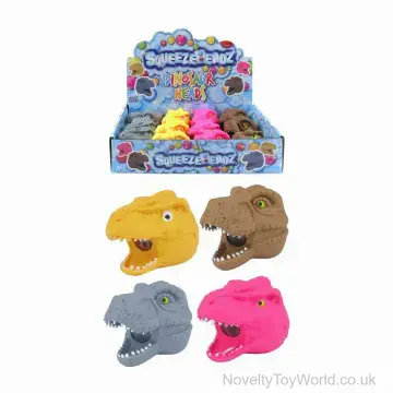 Squeeze Bead Dinosaur Head Novelty Stress Toy (9cm)
