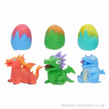 Squeeze Reversible Egg Dinosaur Toy - 3 Assorted