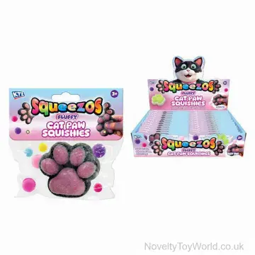 Squeeze & Squish Furry Cat Paw Stress Toy (7cm)