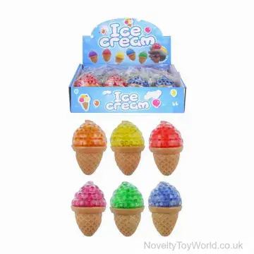 Squeezy Ice Cream Stress Toy With Beads - 8cm