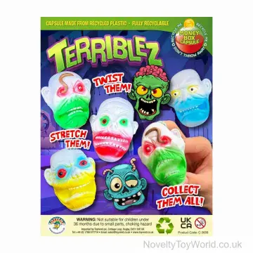 Squeezy Monster Head With Worm - 55mm Vending Capsule