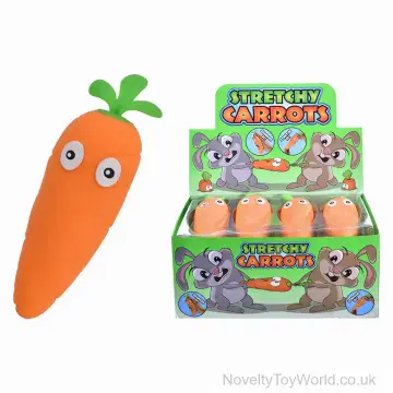 Squeezy Stretchy Squish Carrots - Stress Toy (14cm)