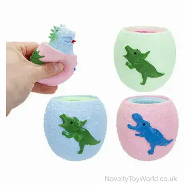 Squishy Dino Egg With Pop Up Dinosaur - 3 Assorted