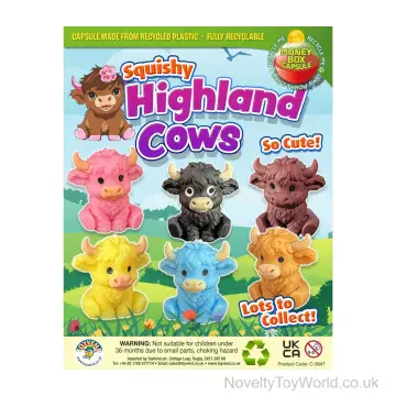 Squishy Highland Cow Toy - 55mm Vending Capsule