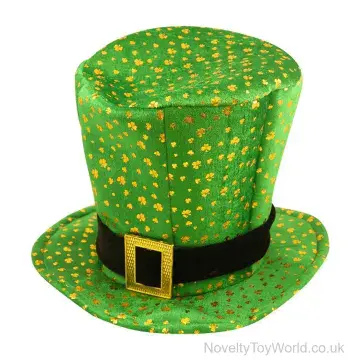 St Patrick's Day Shamrock Top Hat With Buckle (Adult Size)