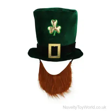 St. Patrick's Day Green Top Hat & Beard - Adult