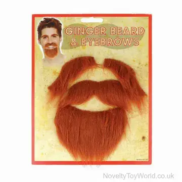 Stick On Ginger Beard Hair & Eyebrows Fancy Dress