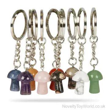 Stone Mushroom Charm Keyring (2.5cm)