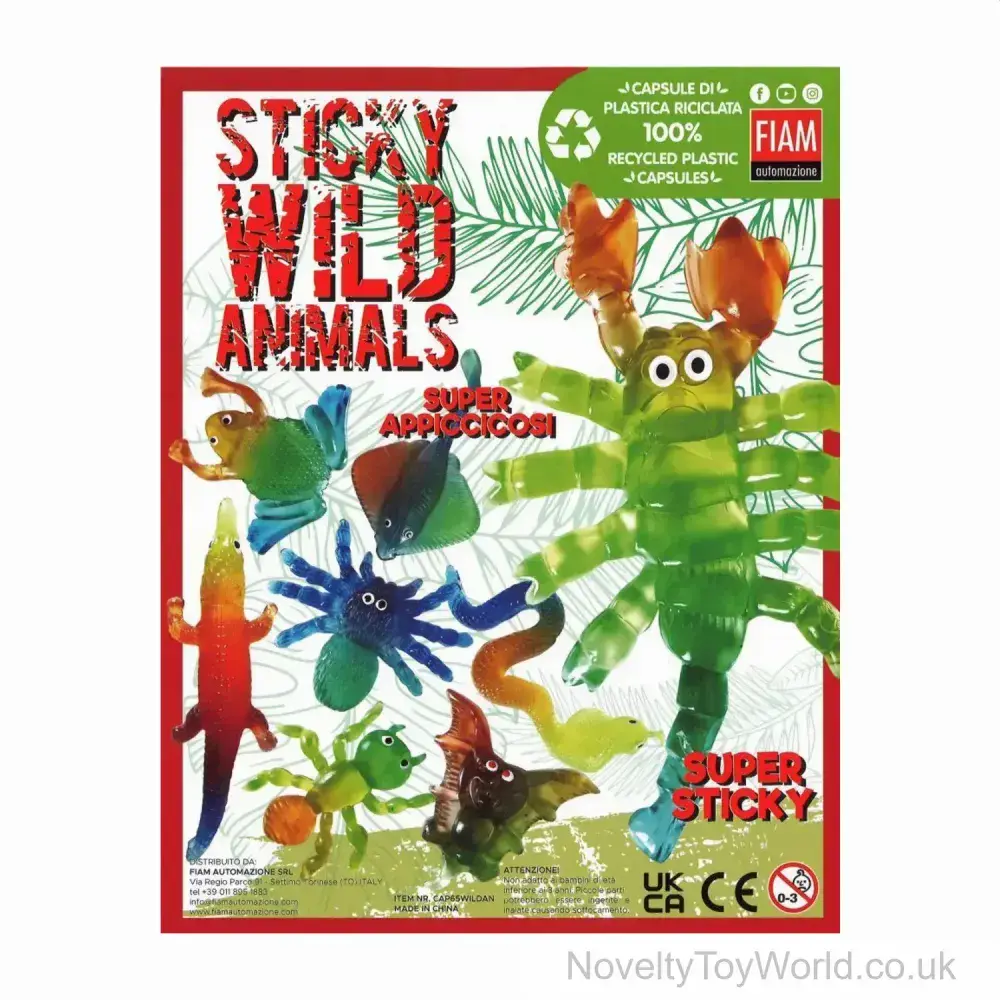 Stretch Squish Sticky Jungle Animals Insects in 69mm Vending