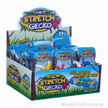 Stretchy Gecko Novelty Toy - 12 Assorted