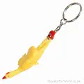 Stretchy Rubber Chicken Novelty Keyring (7cm) | Wholesale Joke Novelty Keyrings UK