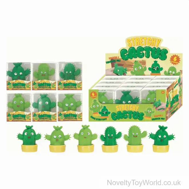 Stretchy Squishy Cactus Novelty Toy - 6 Assorted | Unique Wholesale Toys