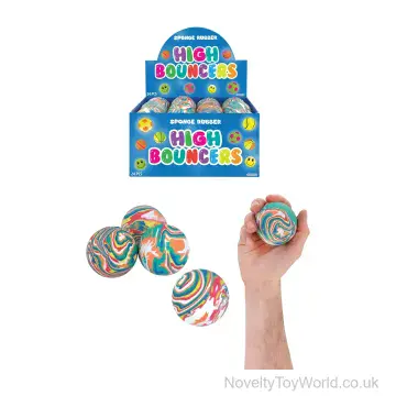 Stripe Colour Hi-Bounce Rubber Balls (6.2cm)