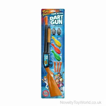 Suckered Dart Gun Rifle With Targets - Pump Action