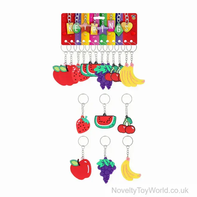 Summer Fruit PVC Rubber Keyring (5cm) | Cut Price Wholesale Keyrings UK