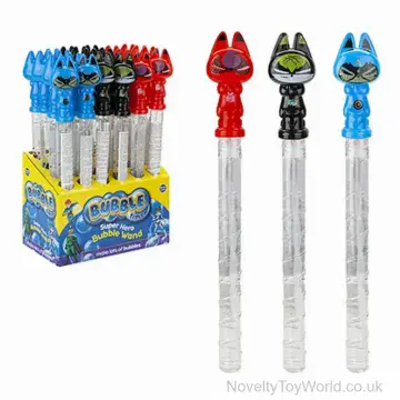 Super Hero Bubble Wand With Liquid - 3 Assorted