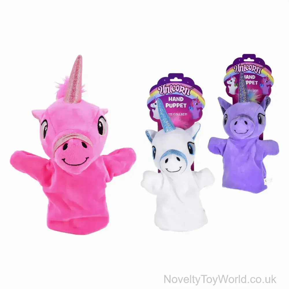 Wholesale | Super Soft Unicorn Hand Puppet - 25cm | Bulk Buy Kid's Toys UK