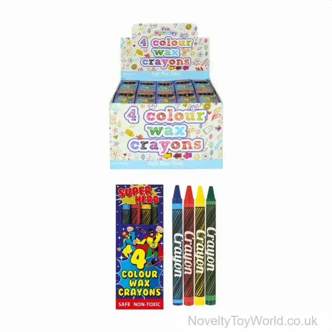 Superhero Crayons - 4 Colours | Wholesale Small Crayons