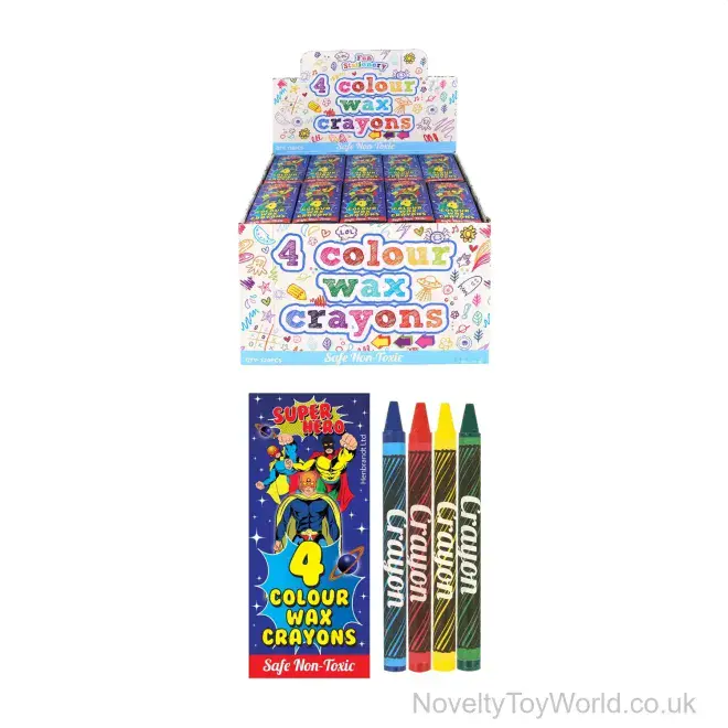 Superhero Crayons - 4 Colours | Wholesale Small Crayons