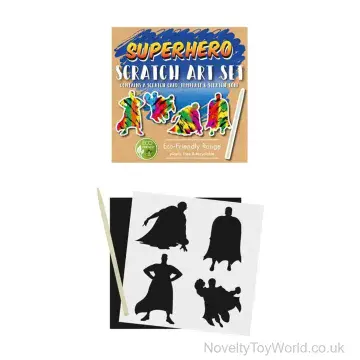 Superhero Scratch Art Colouring Set (8.5cm)