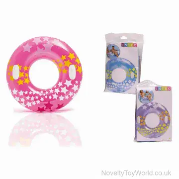 Swirly Rainbow Design Inflatable Swim Ring for Kids (91cm)