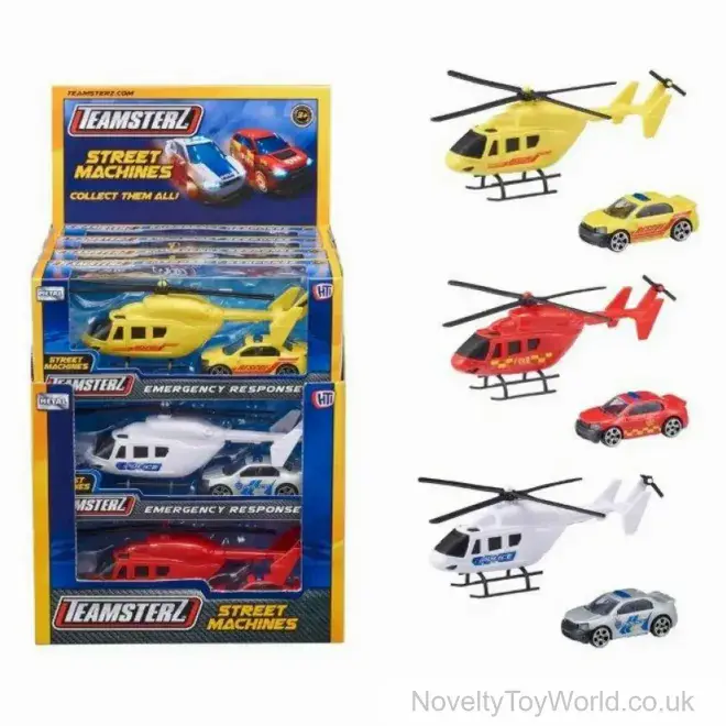 Teamsterz Emergency Response Helicopter & Car Set | Wholesale Diecast