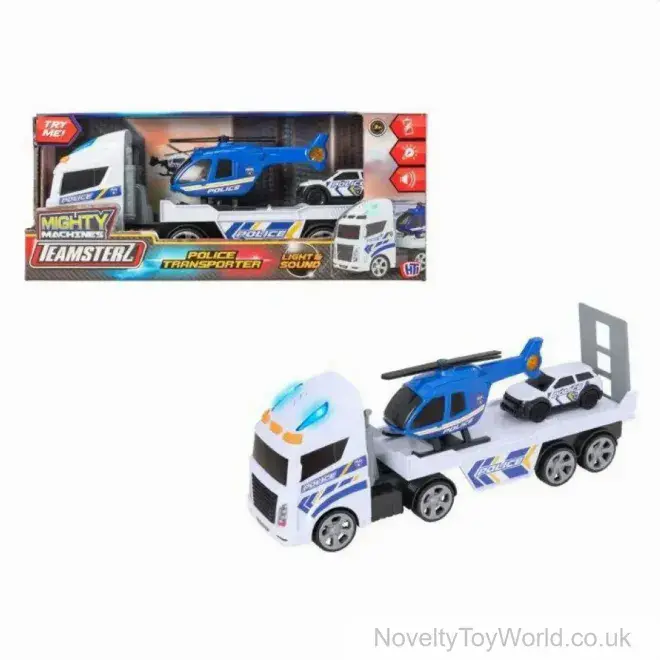 Teamsterz Police Lorry Transporter with Helicopter & Car | Bulk Toys UK