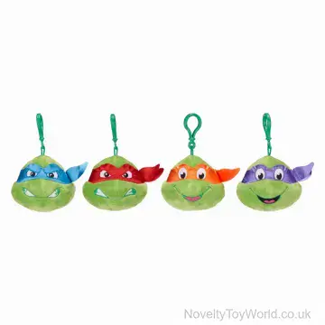 Teenage Mutant Ninja Turtles Soft Toy Bag Clips - 4 Assorted (10cm)