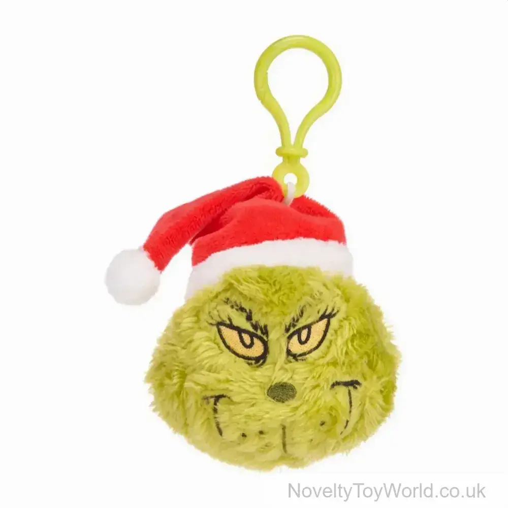 The Grinch Christmas Soft Toy Bag Clip (8cm) | Discount Trade Toys UK