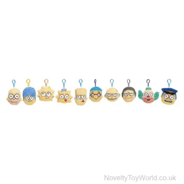 The Simpsons Soft Toy Character Head Bag Clip - 10 Assorted (9cm)