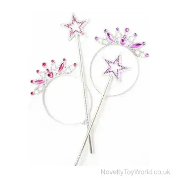 Tiara with Star Fairy Wand - Assorted Colours