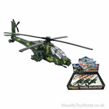 Toy Apache Diecast Helicopter with Light & Sound (22cm)
