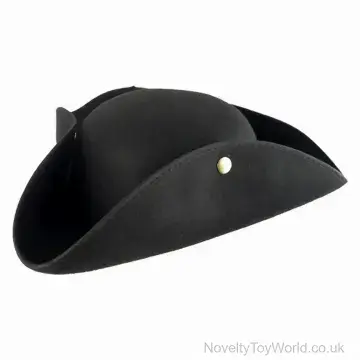 Tricorn Black Pirate Fancy Dress Hat - Adult