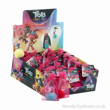 Trolls 2 Pom Pom Keyrings in Gift Bag - 6 Assorted