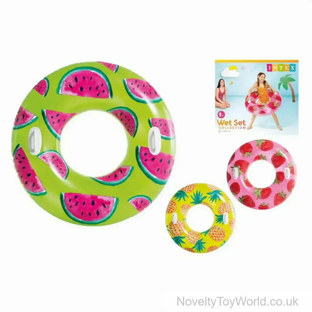 Tropical Fruit Intex Swimming Ring - with Handles (107cm) | Wholesale ...