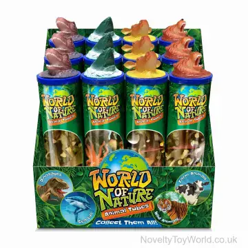 Tube Of Zoo Animal Figures With Accessories - 12 Pieces
